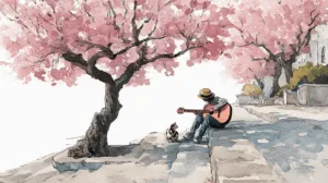 Alternative view of Tranquil Guitar Melody Wall Mural