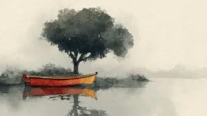 Alternative view of Tranquil Lakeside Serenity Wall Mural