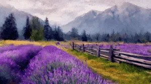 Alternative view of Tranquil Lavender Field Wall Mural