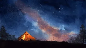 Alternative view of Tranquil Night Under the Stars Wall Mural
