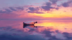 Alternative view of Tranquil Ocean Sunset Wall Mural