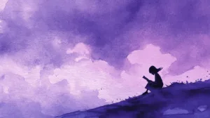 Alternative view of Tranquil Reading Silhouette Wall Mural