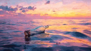 Alternative view of Tranquil Sunset Ocean Wall Mural