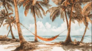 Alternative view of Tropical Serenity Escape Wall Mural