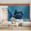 Tryndamere from League of Legends in a wintry landscape|showcasing his battle readiness and strength.|