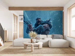 Tryndamere from League of Legends in a wintry landscape