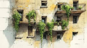 Alternative view of Urban Greenery Delight Wall Mural