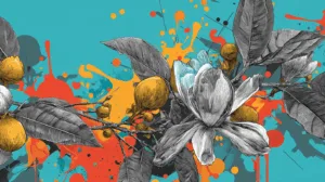 Alternative view of Vibrant Botanical Elegance Wall Mural