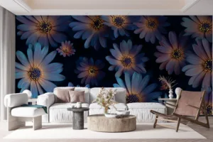 Vibrant arrangement of daisies on a dark background||