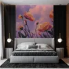 Vibrant flowers against a pastel sky in a serene outdoor setting.||