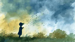 Alternative view of Whimsical Child in Nature Wall Mural