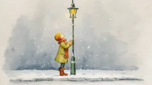 Alternative view of Whimsical Winter Lantern Glow Wall Mural