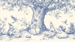 Alternative view of Whimsical Woodland Tea Party Wall Mural