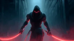 Alternative view of Zed - Stealthy Shadows Unleashed Wall Mural