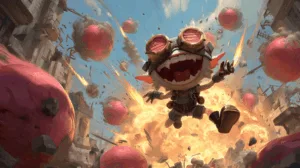 Alternative view of Ziggs - Joyful Explosions in Motion Wall Mural