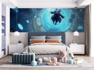 Zilean floating above a clock|depicting time manipulation in League of Legends.|